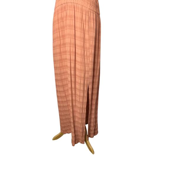 Anthropologie Philipa Maxi Side Slit Ruffle V Neck Shirred Waist Dress Size XL - Picture 9 of 11